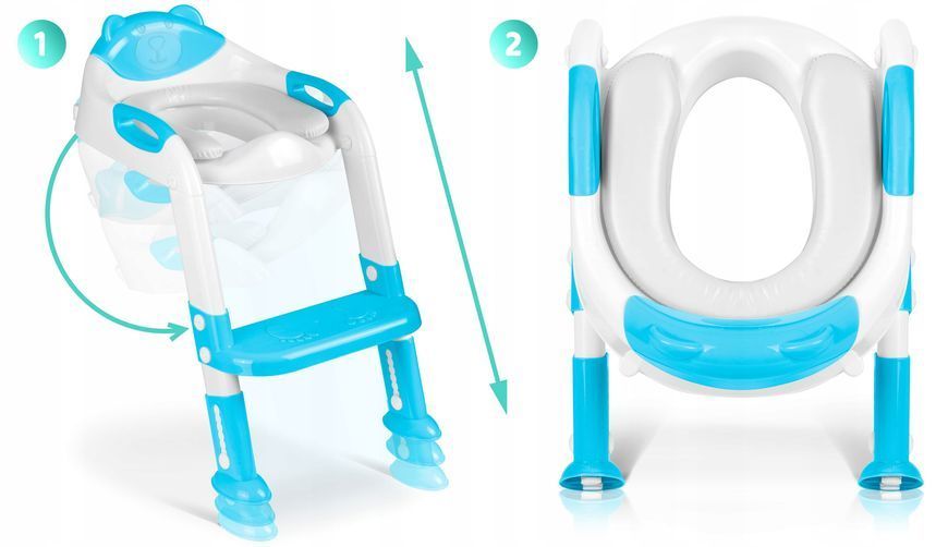 Накладка на сидіння для унітазу з драбинкою Ведмедик Ricokids (голуба) RK-292 RK-292 фото