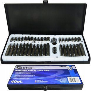 Набір насадкових ключів TORX HEX IMBUS, насадки, ключі зі сталі CrV 40 шт. G10030 G10030 фото