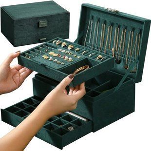Скринька - органайзер для коштовностей прикрас Soulima Jewelry Box з ключем 21954 21954 фото
