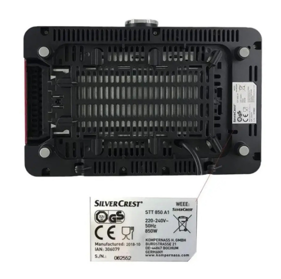 Тостер SilverCrest STT 850 A1 STT850A1 фото