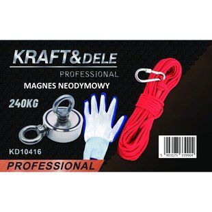 Магнітний тримач неодимовий магніт 240кг Kraft&Dele Kd10416 Kd10416 фото
