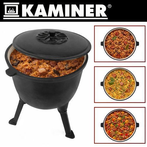 Котел чавунний емальований 8л з кришкою Kaminer 27375 27375 фото