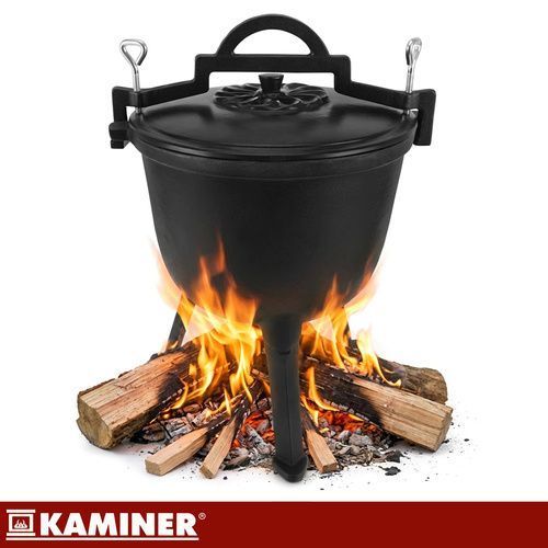 Котел чавунний емальований 8л з кришкою Kaminer 27375 27375 фото