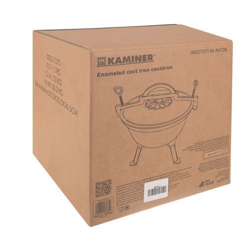 Котел чавунний емальований 8л з кришкою Kaminer 27375 27375 фото