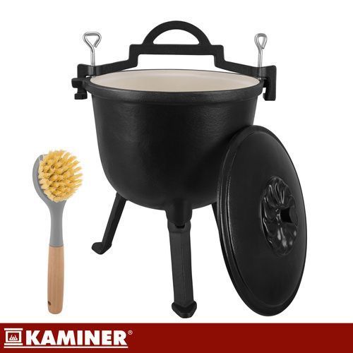 Котел чавунний емальований 8л з кришкою Kaminer 27375 27375 фото