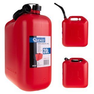 Каністра пластикова з лійкою 20л червона GEKO G03242 G03242 фото