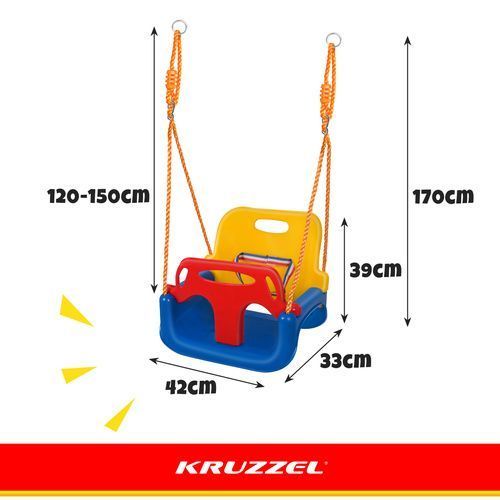Дитяча гойдалка 3в1 жовто-синя Kruzzel 23552 23552 фото