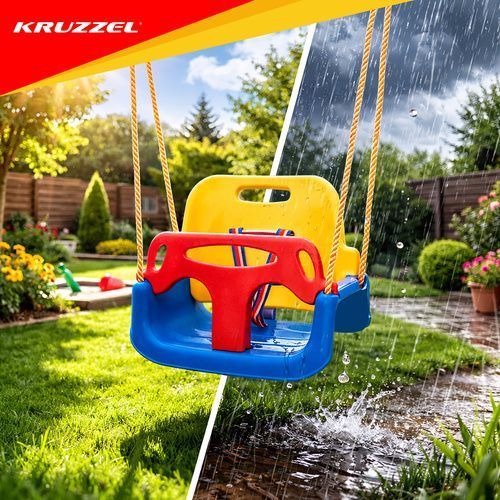 Дитяча гойдалка 3в1 жовто-синя Kruzzel 23552 23552 фото