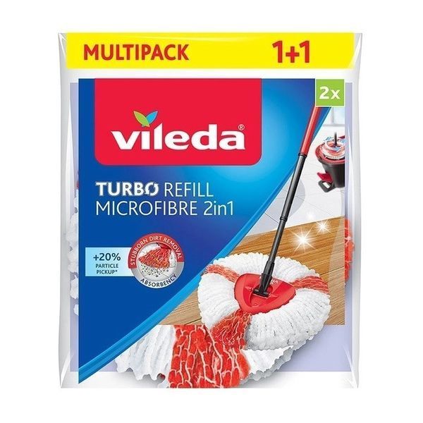 Змінна насадка для швабри моп Vileda Turbo Microfibre 2in1, 2 насадки в комплекті 4033208 фото