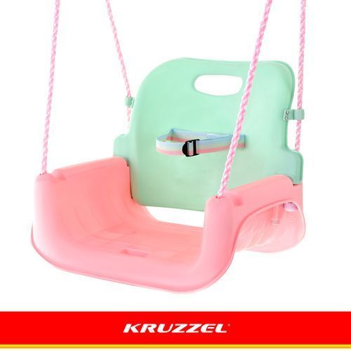 Дитяча гойдалка 3в1 рожево-бірюзова Kruzzel 27356 27356 фото