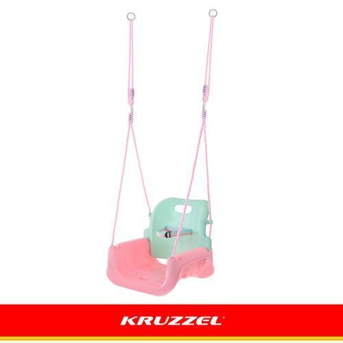 Дитяча гойдалка 3в1 рожево-бірюзова Kruzzel 27356 27356 фото