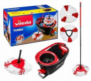 Набір для прибирання Vileda Easywring & Clean Turbo (швабра і відро з віджимом) 163422 163422 фото