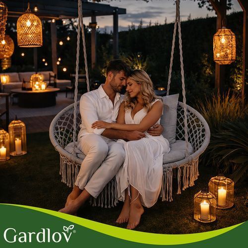 Підвісне крісло-гойдалка двомісна сіра Gardlov 27378 27378 фото