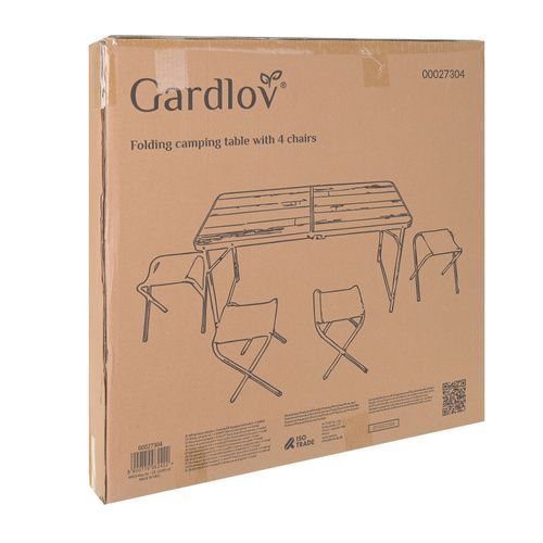 Складний туристичний стіл та 4 стільці Gardlov 27304 27304 фото