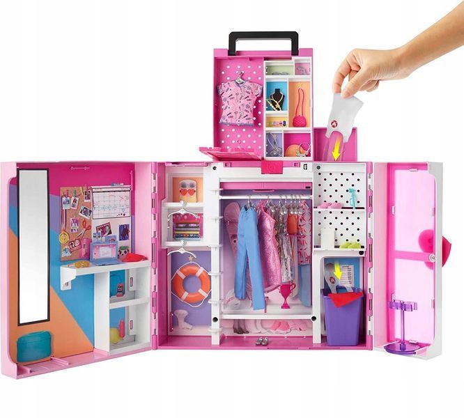 BARBIE ШАФА ДЛЯ ОДЯГУ + Одяг для ляльки Barbie HBV28 HBV28 фото