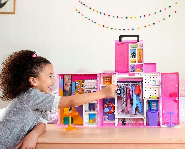 BARBIE ШАФА ДЛЯ ОДЯГУ + Одяг для ляльки Barbie HBV28 HBV28 фото