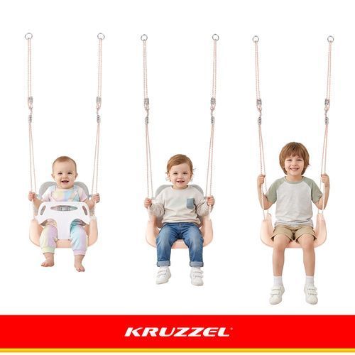 Дитяча гойдалка 3в1 сіро-бежева Kruzzel 27357 27357 фото