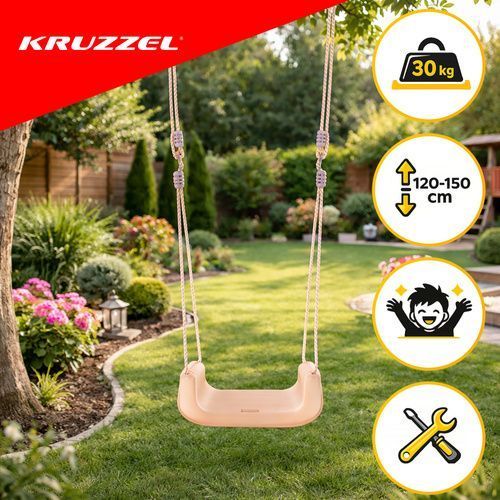 Дитяча гойдалка 3в1 сіро-бежева Kruzzel 27357 27357 фото
