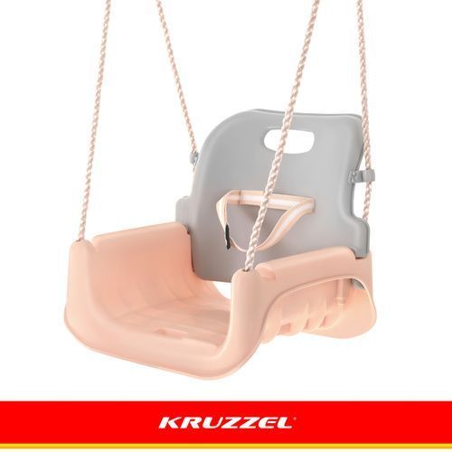 Дитяча гойдалка 3в1 сіро-бежева Kruzzel 27357 27357 фото