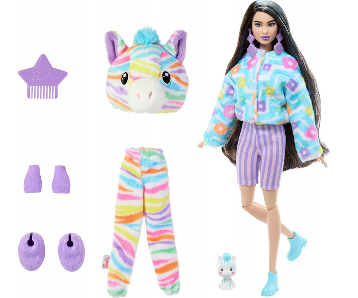 Лялька Barbie Cutie Reveal у костюмі тваринки Зебра HRK39 HRK39 фото